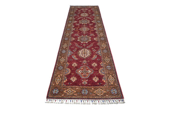Handknuten Ariana Oriental Ziegler/Kazak rug, 319x81 cm, with intricate patterns and rich colors, crafted by Orientmattor.