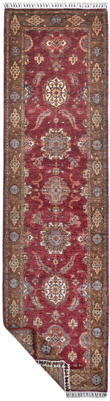 Handwoven Ariana Oriental Ziegler/Kazak rug by Orientmattor, 319 x 81 cm with intricate geometric patterns.
