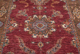 Handwoven Ariana Oriental Ziegler/Kazak rug, 319 x 81 cm with intricate patterns, crafted by Orientmattor.