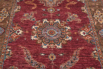 Handwoven Ariana Oriental Ziegler/Kazak rug, 319 x 81 cm with intricate patterns, crafted by Orientmattor.