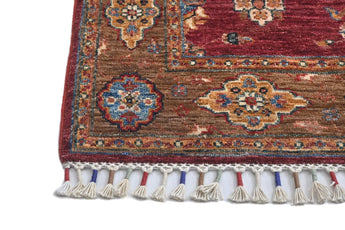 Handwoven Ariana Oriental Ziegler/Kazak rug, 319x81 cm, with intricate traditional patterns and rich colors.