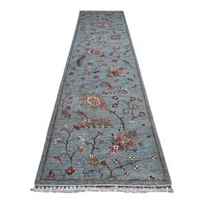 Orientmattor Ariana Oriental handwoven Kazak Ziegler rug, 373x87 cm, detailed geometric patterns in warm tones.