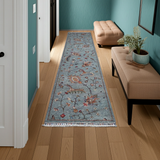 Orientmattor Handknuten Ariana Oriental Ziegler/Kazak rug, 373x87 cm, detailed pattern, natural wool, traditional craftsmanship