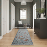 Handknuten Ariana Oriental Ziegler/Kazak rug from Orientmattor, 373 x 87 cm, showcasing intricate patterns and rich colors.