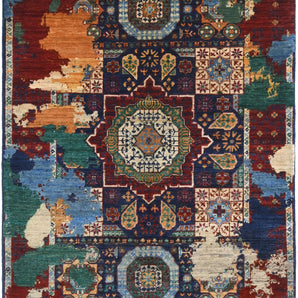 Handwoven Ziegler/Kazak Oriental rug by Orientmattor, 150x100 cm with bold contrast patterns on a soft woven surface.