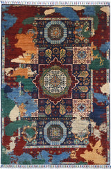 Handwoven Ziegler/Kazak Oriental rug by Orientmattor, 150x100 cm with bold contrast patterns on a soft woven surface.