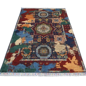 Handwoven Ziegler/Kazak Oriental rug in contrast colors, 150x100 cm, from Orientmattor with intricate traditional patterns.