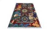 Handwoven Ziegler/Kazak Oriental rug in contrast colors, 150x100 cm, from Orientmattor with intricate traditional patterns.