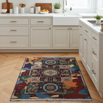 Handwoven Orientmattor Ziegler/Kazak contrast oriental rug, 150x100 cm, with intricate patterns and rich colors.