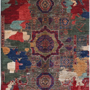 Handknuten contrast oriental rug, Ziegler/Kazak style, 173 x 123 cm, by Orientmattor, with intricate patterns and vibrant colors.
