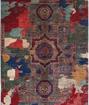 Handknuten contrast oriental rug, Ziegler/Kazak style, 173 x 123 cm, by Orientmattor, with intricate patterns and vibrant colors.