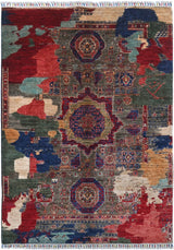 Handknuten contrast oriental rug, Ziegler/Kazak style, 173 x 123 cm, by Orientmattor, with intricate patterns and vibrant colors.