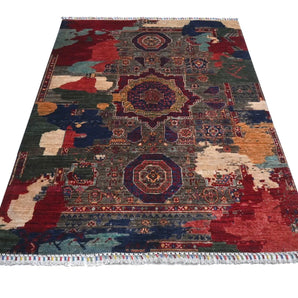 Handwoven Ziegler/Kazak contrast oriental rug, 173 x 123 cm, by Orientmattor, showcasing intricate patterns and rich colors.
