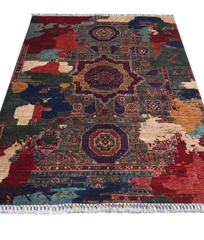 Handwoven Ziegler/Kazak contrast oriental rug, 173 x 123 cm, by Orientmattor, showcasing intricate patterns and rich colors.
