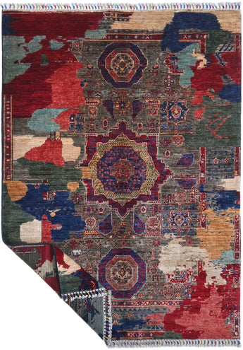 Handwoven Ziegler/Kazak contrast oriental rug, 173 x 123 cm, with intricate patterns and rich colors from Orientmattor.