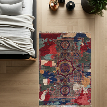 Handknuten orientmatta Ziegler/Kazak 173x123 cm med kontrastfärger och traditionellt mönster från Orientmattor.
