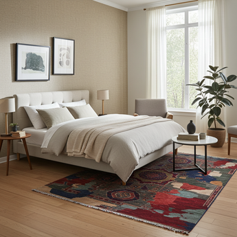 Handknuten Orientmattor contrast Ziegler/Kazak rug, 173 x 123 cm, detailed traditional pattern in natural fibers.