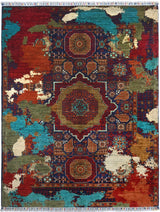 Handwoven Ziegler/Kazak oriental rug by Orientmattor, contrast pattern, 195 x 152 cm, detailed woven design with intricate motifs.