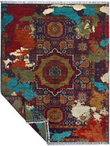 Handknuten Orientmattor contrast Ziegler/Kazak rug, 195x152 cm with intricate traditional patterns and rich colors.