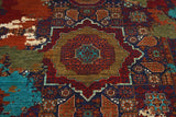 Handknuten contrast oriental rug, Ziegler/Kazak style, 195x152 cm, from Orientmattor, featuring intricate geometric and traditional patterns.