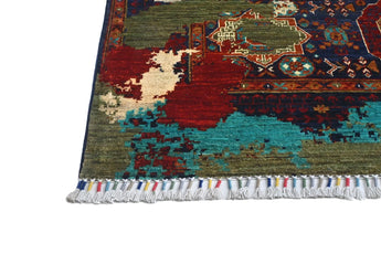 Handwoven Orientmattor Ziegler/Kazak contrast oriental rug, 195x152 cm with intricate patterns and vibrant colors.