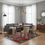 Handwoven Ziegler/Kazak Oriental rug by Orientmattor, 195x152 cm with bold contrast patterns on intricate design.