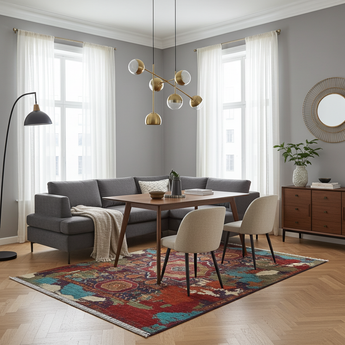 Handwoven Ziegler/Kazak Oriental rug by Orientmattor, 195x152 cm with bold contrast patterns on intricate design.