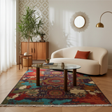 Handwoven Orientmattor Ziegler/Kazak contrast oriental rug, 195x152 cm, with intricate patterns and rich colors.