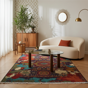 Handwoven Orientmattor Ziegler/Kazak contrast oriental rug, 195x152 cm, with intricate patterns and rich colors.