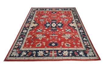 Large handknuten Oriental contrast rug, Ziegler/Kazak style, 295x249 cm by Orientmattor with intricate traditional patterns.