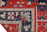 Handwoven contrast Oriental rug by Orientmattor, Ziegler/Kazak style, 295x249 cm with intricate patterns and rich colors.