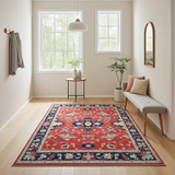 Handknuten Orientmattor contrast Ziegler/Kazak rug, 295x249 cm with intricate patterns and vibrant colors.