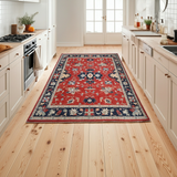 Handwoven Ziegler/Kazak Oriental rug by Orientmattor, contrast design, 295 x 249 cm, detailed geometric patterns on woven fabric.