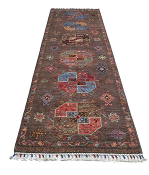 Handwoven Filpa Oriental Ziegler/Kazak rug by Orientmattor, 265 x 85 cm with intricate patterns and vibrant colors.