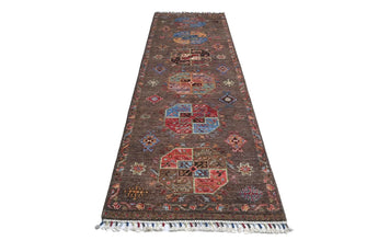 Handwoven Filpa Oriental Ziegler/Kazak rug by Orientmattor, 265 x 85 cm with intricate patterns and vibrant colors.
