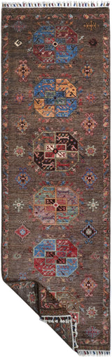 Handwoven Ziegler/Kazak Oriental rug by Orientmattor, 265x85 cm with intricate patterns and vibrant colors.