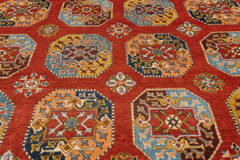 Handwoven Orientmattor Ziegler/Kazak rug in beige and brown, 290x246 cm, featuring intricate traditional patterns.