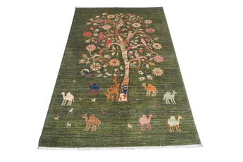 Handknuten floral oriental rug, Ziegler/Kazak style, 148x89 cm, by Orientmattor, featuring intricate floral patterns on a traditional carpet.