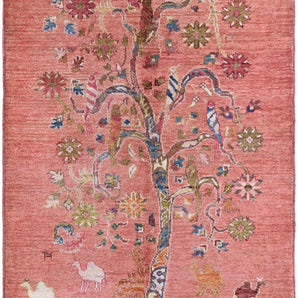 Handwoven floral Oriental rug in Ziegler/Kazak style by Orientmattor, measuring 148x92 cm with intricate patterns.