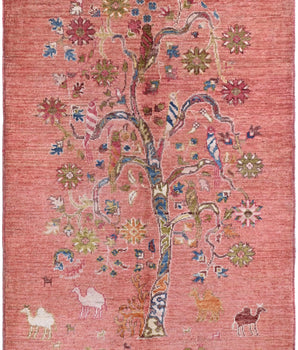Handwoven floral Oriental rug in Ziegler/Kazak style by Orientmattor, measuring 148x92 cm with intricate patterns.