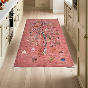 Handwoven floral oriental rug in Ziegler/Kazak style by Orientmattor, 148x92 cm, featuring intricate patterns and vibrant colors.