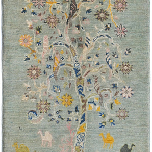 Handknuten floral Oriental Ziegler/Kazak rug by Orientmattor, 149x89 cm, showcasing intricate floral patterns and rich colors.