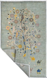 Handwoven floral Oriental rug in Ziegler/Kazak style, 149x89 cm by Orientmattor, featuring intricate patterns and vibrant colors.