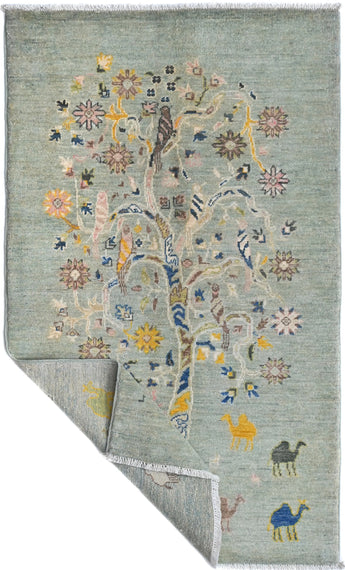 Handwoven floral Oriental rug in Ziegler/Kazak style, 149x89 cm by Orientmattor, featuring intricate patterns and vibrant colors.