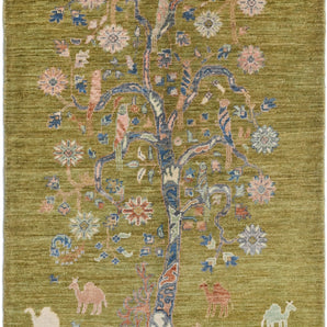 Handwoven floral Oriental rug by Orientmattor, Ziegler/Kazak style, 149x90 cm with intricate patterns and vibrant colors.