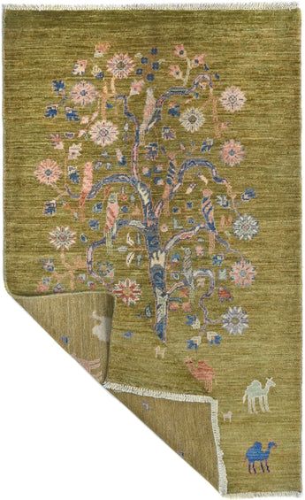Handknuten floral Oriental rug, Ziegler/Kazak style, 149x90 cm by Orientmattor with intricate floral patterns.
