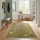 Handwoven floral Oriental rug by Orientmattor, Ziegler/Kazak style, 149x90 cm with intricate floral patterns.