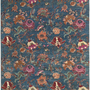 Handknuten floral oriental rug, Ziegler/Kazak style, 265x184 cm by Orientmattor, detailed woven pattern in vibrant colors.