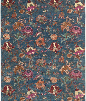 Handknuten floral oriental rug, Ziegler/Kazak style, 265x184 cm by Orientmattor, detailed woven pattern in vibrant colors.