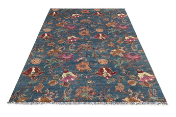 Handwoven floral Oriental rug by Orientmattor, Ziegler/Kazak style, measuring 265x184 cm with intricate floral patterns.